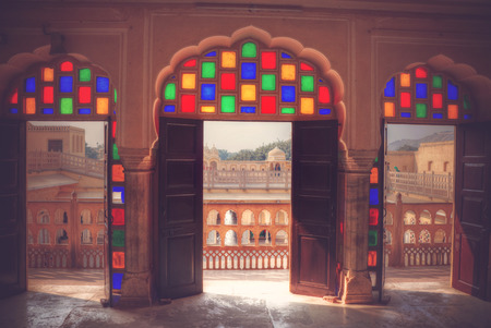 Hawa Mahal  is a harem in the palace complex of the Jaipur Maharaja, built of pink sandstone in the form of the crown of Krishnaのeditorial素材
