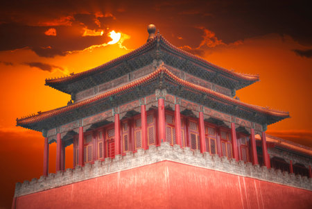 Forbidden City is the largest palace complex in the world. Located in the heart of Beijing, near the main square of Tiananmenのeditorial素材