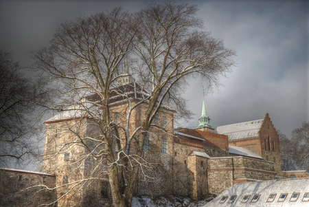 fortress of Akershus - a castle in Oslo, the capital of Norway.の写真素材