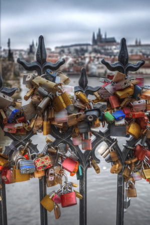 Prague - Charles bridge, Czech Republic. picturesque landscapeのeditorial素材