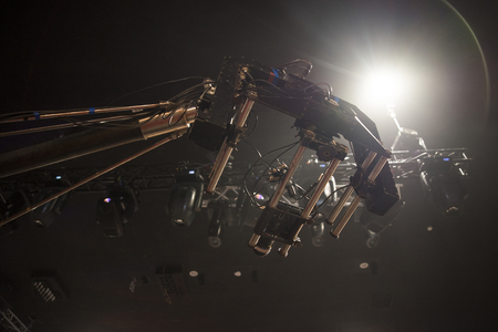 TV camera in recording and live studioの写真素材