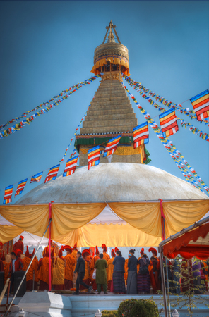 NEPAL, KATHMANDU - DEC 23, Boudhanath stupa -23th of December 2016. Opening of Bodnath stupa in Kathmandu (Nepal)のeditorial素材