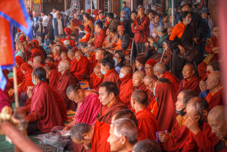 NEPAL, KATHMANDU - DEC 23, Boudhanath stupa -23th of December 2016. Opening of Bodnath stupa in Kathmandu (Nepal)のeditorial素材