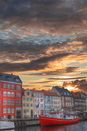 Nyhavn is the old harbor of Copenhagen. Denmarkの写真素材