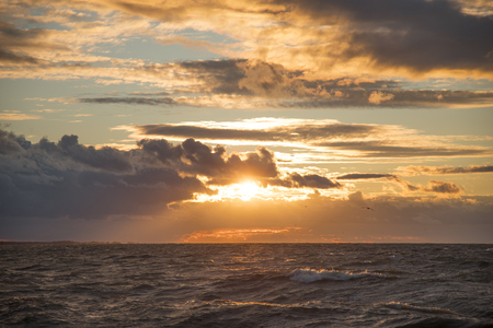 sunset over the sea. Estonia. Europeの写真素材