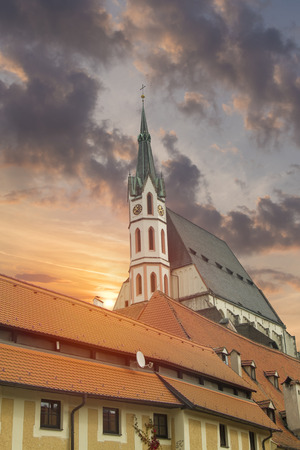Cesky Krumlov - the city of South Bohemia Czech Republic region. Located on the Vltava River. declared a UNESCO World Heritage Site.のeditorial素材