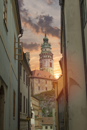 Cesky Krumlov - the city of South Bohemia Czech Republic region. Located on the Vltava River. declared a UNESCO World Heritage Site.のeditorial素材