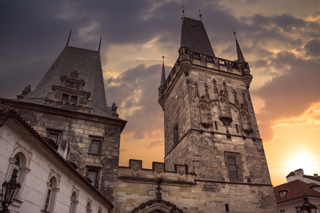 Prague - Charles bridge, Czech Republic. picturesque landscapeの写真素材