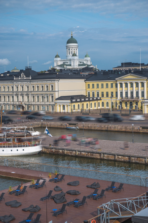 Senate Square - the area in the center of Helsinki in Kruununhaka district, "visiting card" of the city.の写真素材