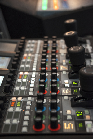 TV studio for filming programs and newsの写真素材