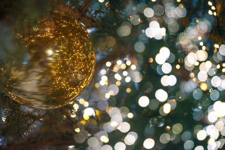 Christmas balls on the treeの写真素材