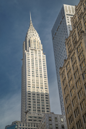 New York City Manhattan Skyline, U.S.A. colorful sunsetの写真素材