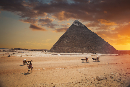 Image of the great pyramids of Giza, in Egypt.の写真素材