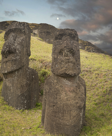 Moais at Ahu Tongariki (Easter island, Chile)の写真素材