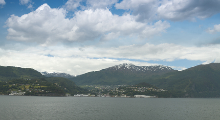 natural landscape at geirangerfjord . Norway mountainの写真素材