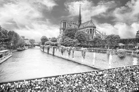 sunset Notre Dame de Paris. France. Europeの写真素材