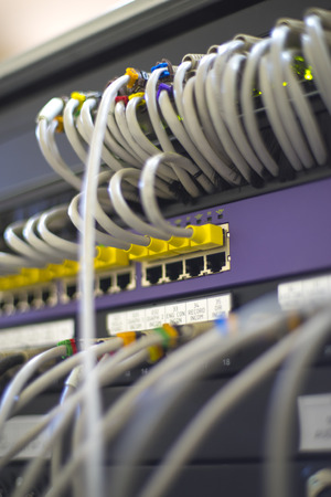 server with wires for the Internet.の写真素材