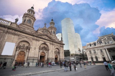 Plaza de las Armas square in Santiago, Chileの写真素材