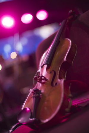 Violin at the concert. Close-upの写真素材