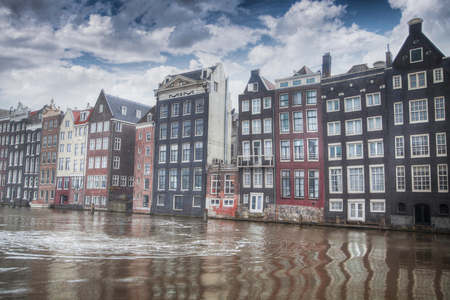 Traditional old buildings in Amsterdam, the Netherlandsの写真素材