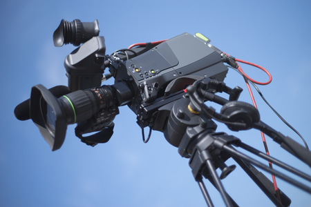 Video camera for shooting a concert on televisionの写真素材