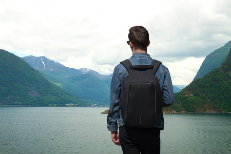 scenic landscapes of the northern Norwegian fjords.の写真素材