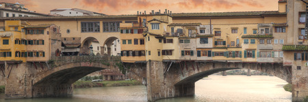 Ponte Vecchio - Bridge in Florence on the Arno Riverの写真素材