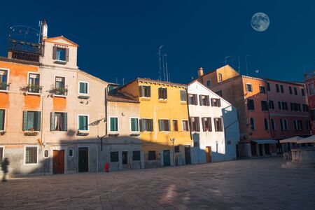 Vintage pink houses in Venice. Italyの写真素材