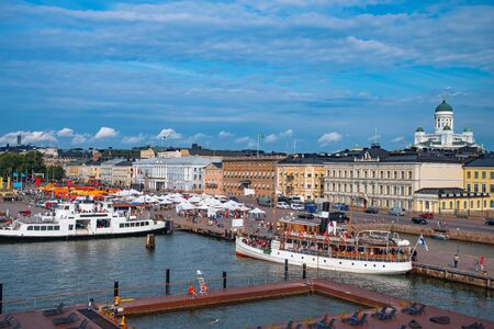 the ancient streets of Helsinki. City center.の写真素材