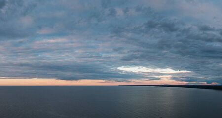 Sunset on the sea. Photographed on droneの写真素材