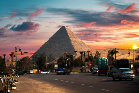Image of the great pyramids of Giza, in Egypt.の写真素材