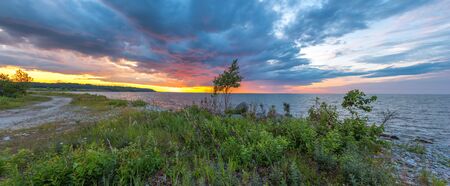 Sunset on the sea. Baltikaの写真素材