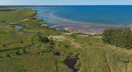 Sea and shore. Photographed on droneの写真素材