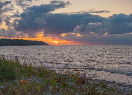 Sunset on the sea. Baltikaの写真素材