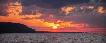 Sunset on the sea. Baltikaの写真素材