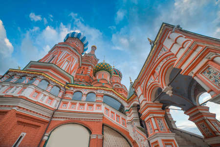 St. Basil's Cathedral - an Orthodox church on Red Square in Moscow, a well-known monument of Russian architecture.のeditorial素材