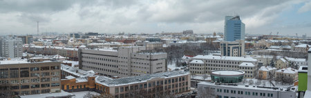 Minsk from a bird's eye view. Winterのeditorial素材