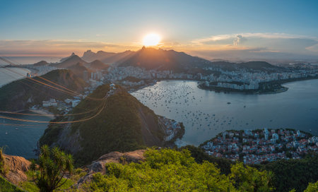 view from the sugarloaf mountain in Rio de Janeiro. Brazil