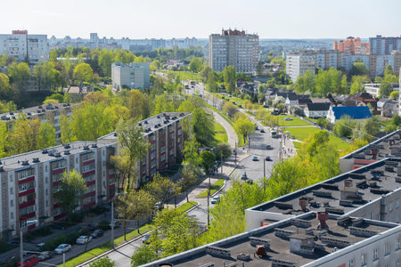 Minsk in the spring. Sunny day in the cityのeditorial素材
