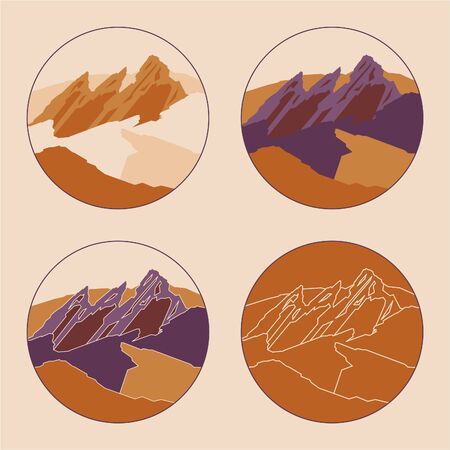 Flatiron Mountainsのイラスト素材