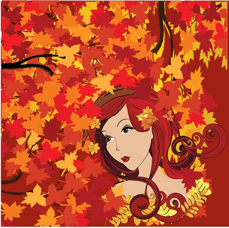 Autumn woman のイラスト素材