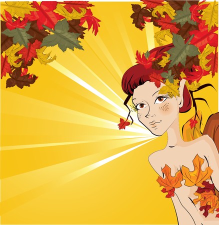   autumn girl のイラスト素材