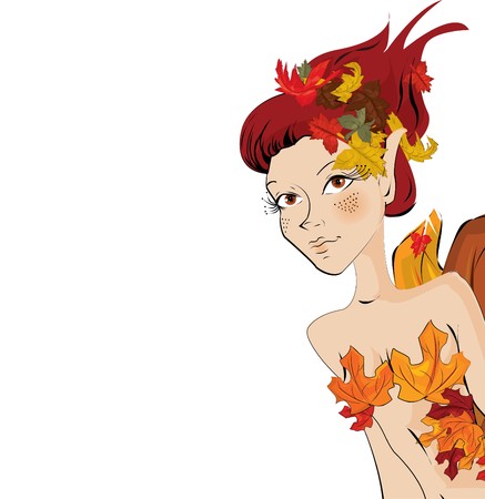  autumn girl のイラスト素材