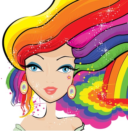Rainbow fairy graphicのイラスト素材