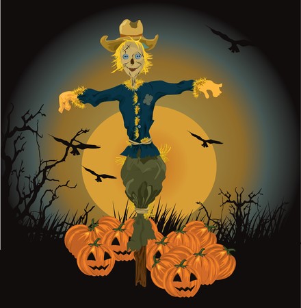 halloween scarecrow illustration のイラスト素材