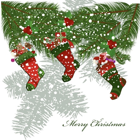 illustration of christmas socks のイラスト素材