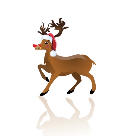 Cartoon reindeer on white background - vector illustration. のイラスト素材