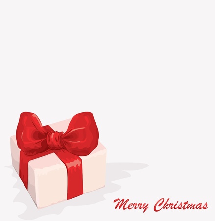 Vector gift box with red ribbon and bow のイラスト素材