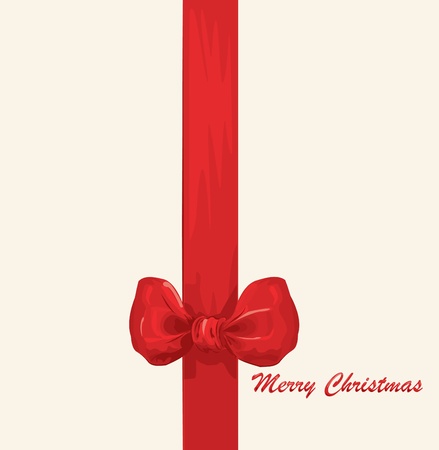 Vector Christmas & New Year's greeting card with a red ribbon のイラスト素材