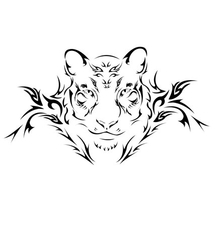 Tiger tribal tattoo のイラスト素材